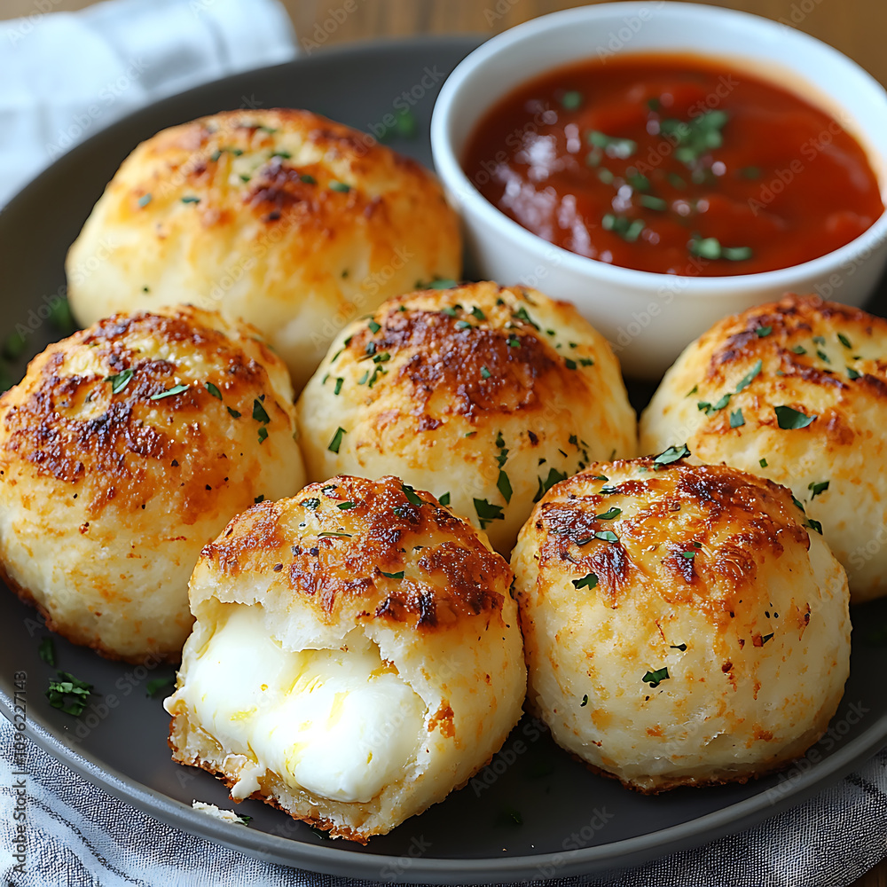 Delicious garlic butter cheese bombs served with marinara sauce, perfect for appetizers or snacks. These golden, cheesy bites are sure to delight any crowd! Delicious garlic butter cheese bombs served with marinara sauce, perfect for appetizers or snacks. These golden, cheesy bites are sure to delight any crowd!
