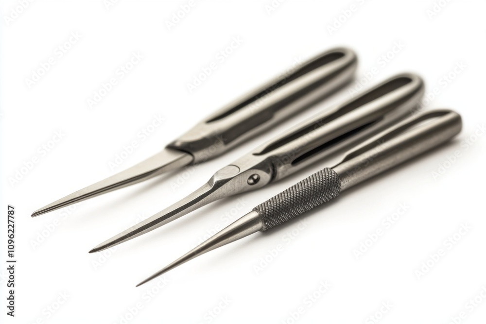 A collection of precision scissors showcasing sleek metal designs. Ideal for crafts or surgical applications. Their sharp blades ensure clean cuts every time. Generative AI A collection of precision scissors showcasing sleek metal designs. Ideal for crafts or surgical applications. Their sharp blades ensure clean cuts every time. Generative AI