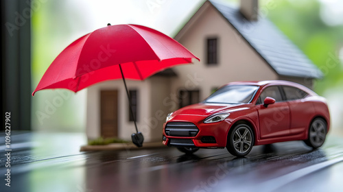 Insurance concept with home and auto icons