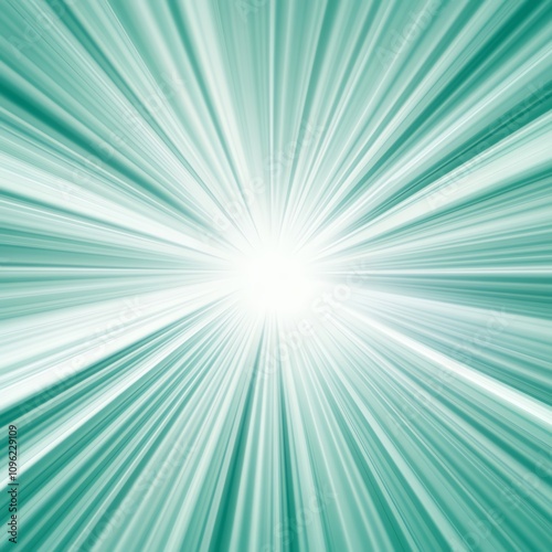 Abstract light burst with teal and white rays, creating a dynamic visual effect.