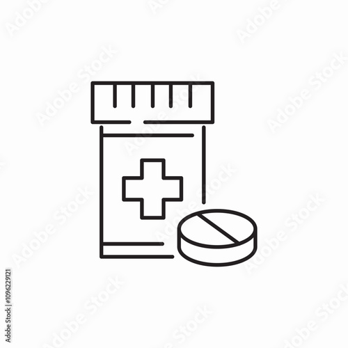 pills jar icon sign vector