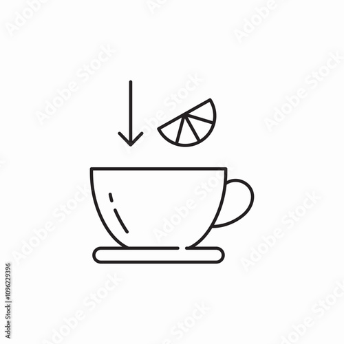 put lemon to tea icon sign vector