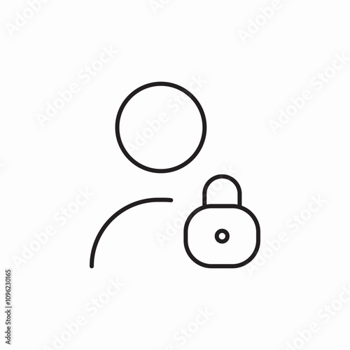 user profile lock safety icon sign vector