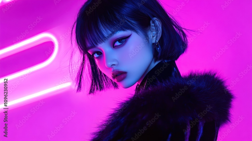 Neon Dreams: A Cyberpunk Fashion Portrait Neon Dreams: A Cyberpunk Fashion Portrait