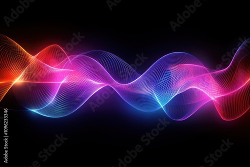 Here's a and keyword list for your stock photo.. Abstract vibrant wave energy flow.