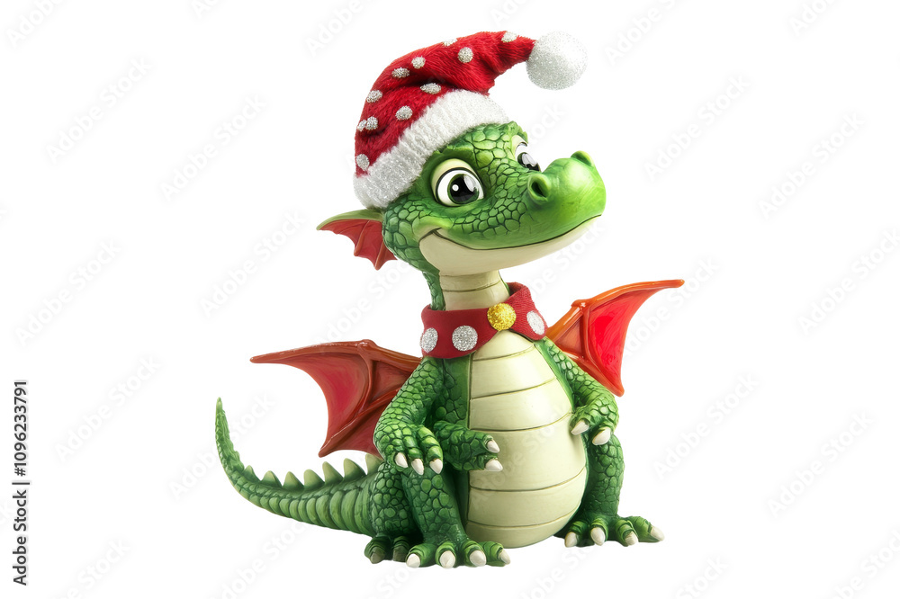 Fototapeta premium Festive dragon character holiday theme decorative art studio setting whimsical concept