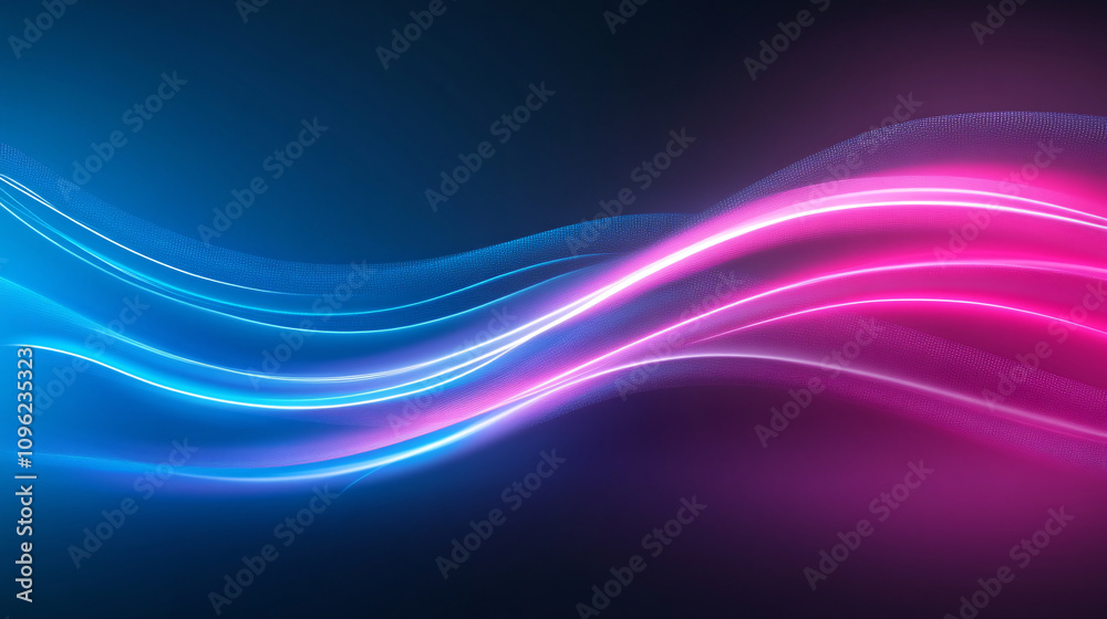 Fototapeta premium Vibrant Abstract Neon Lights: Dynamic Patterns on a Black Background for a Modern Aesthetic Experience