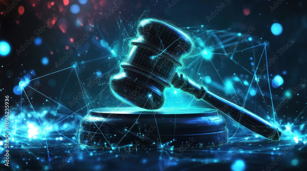 Fototapeta premium Digital Gavel of Justice