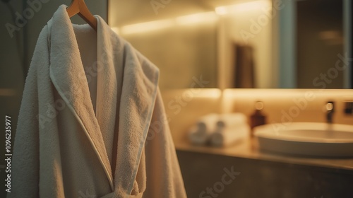 Soft White Bathrobe in Elegant Setting