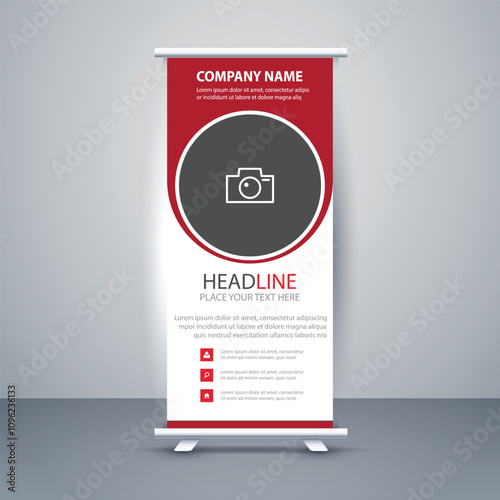 Retractable x stand banner pull popup banner template with a distinctive design for a stylish corporate business roll-up banner signs standee