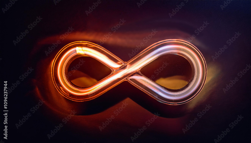 Glowing neon infinity sign on dark background. Eternity, endless and unlimited. Modern design. Glowing neon infinity sign on dark background. Eternity, endless and unlimited. Modern design.