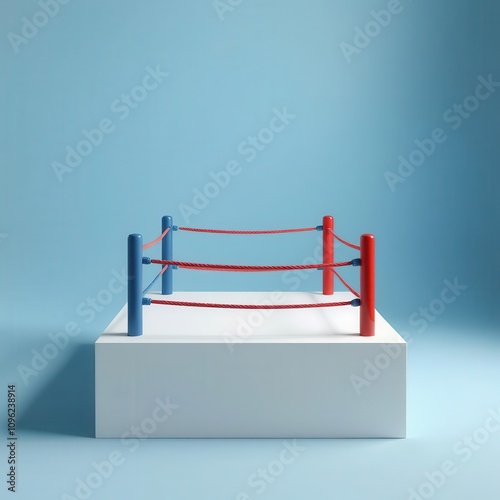 Miniature boxing ring podium: Where presentations pack a punch in a pint-sized arena photo