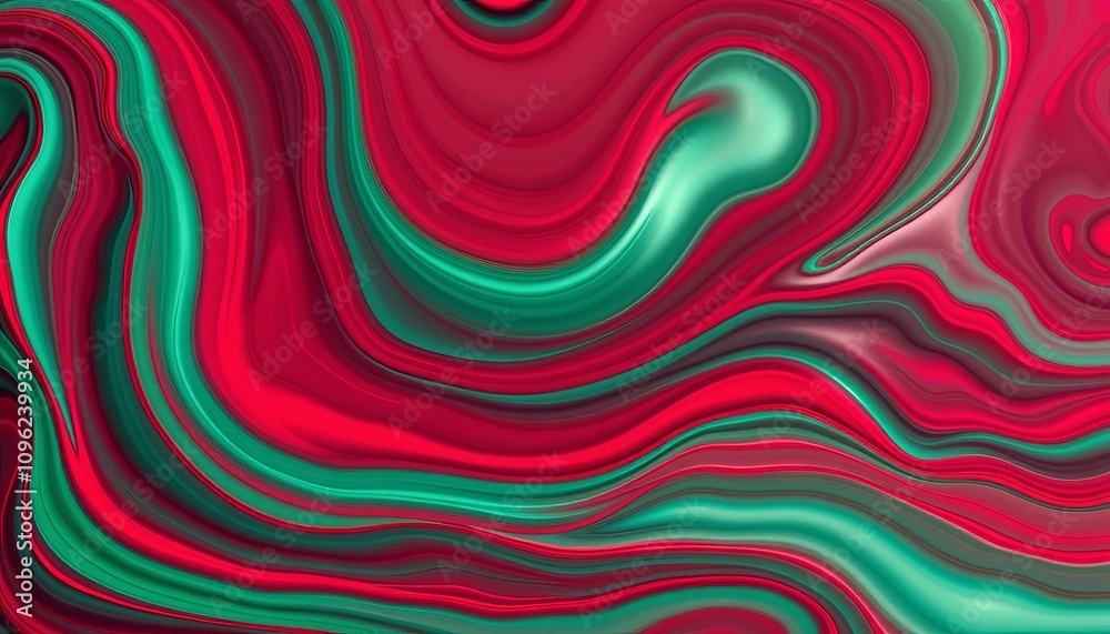 Crimson and Emerald Fluid Cosmos for widescreen wallpapers