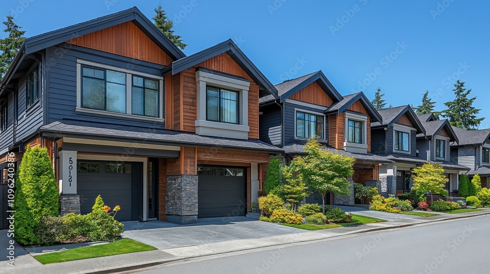 Luxury Modern Townhouses on a Sunny Day Luxury Modern Townhouses on a Sunny Day