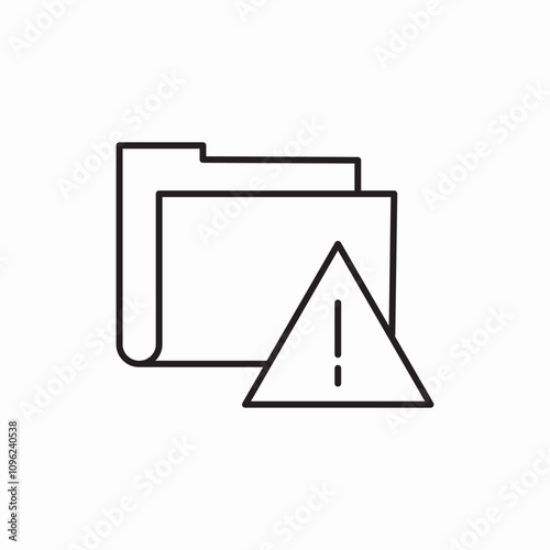 attention folder icon sign vector