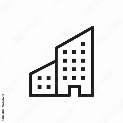 building apartmments icon sign vector