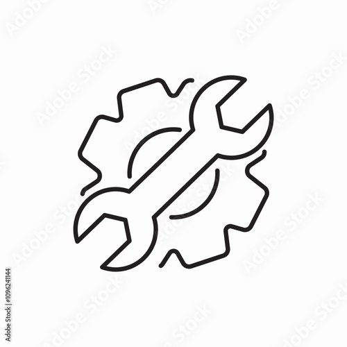 gear wrench icon sign vector