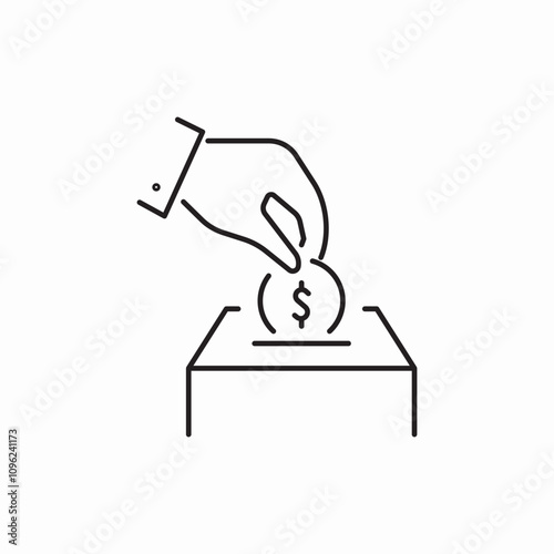 give coin on box icon sign vector