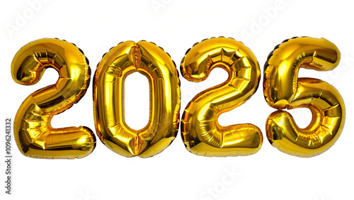 2025 New Year golden foil 3d balloons.