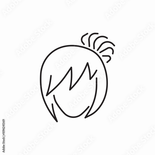 hair style for girl icon sign vector