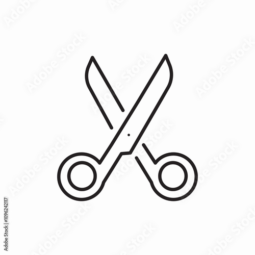 scissor cut icon sign vector