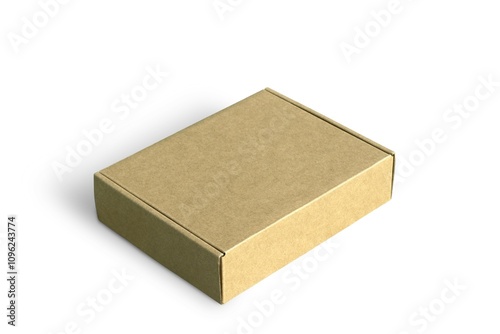 Top view of cardboard box isolated on a white background with clipping path.