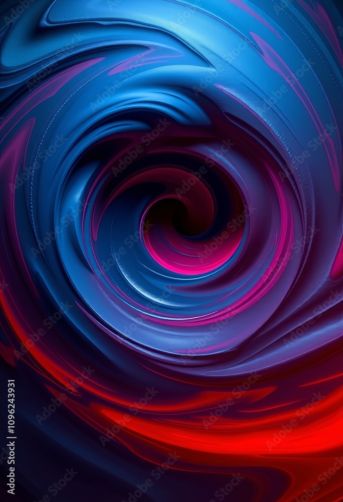Obraz premium Cosmic Dance: Swirling Indigo and Crimson Abstract for Widescreen Wallpapers