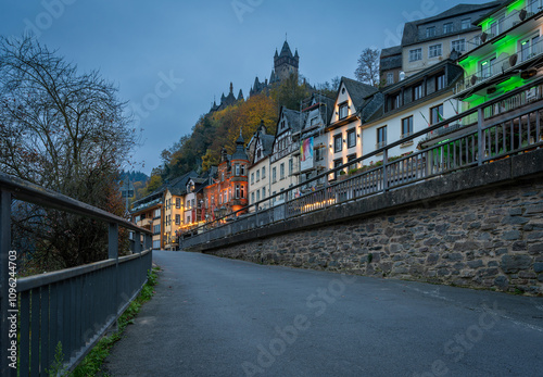 Townscape of Cochem, Germany, in the evening