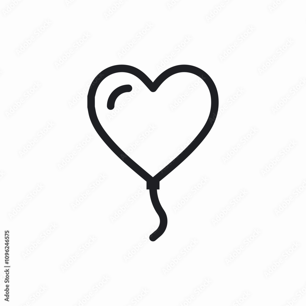 balloon heart icon sign vector balloon heart icon sign vector