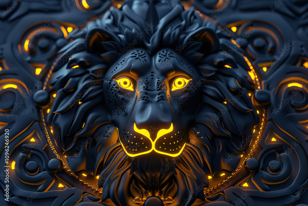 Astrological composition with concept of Leo zodiac sign symbol Astrological composition with concept of Leo zodiac sign symbol
