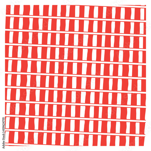 Red Geometric Striped Abstract Pattern