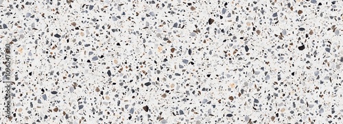 Modern Terrazzo seamless pattern composed of pieces of granite, quartz, glass and stone. Marble floor texture. White classic paving design. Abstract Slab background, ceramic Gvt pgvt Floor tile.