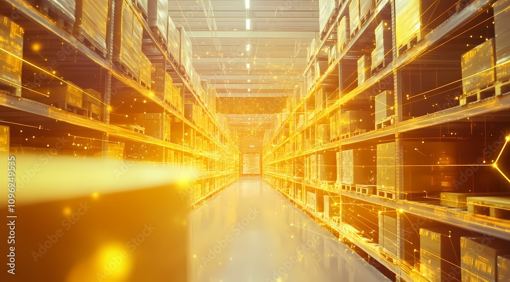 Fototapeta premium Golden Abstract Network