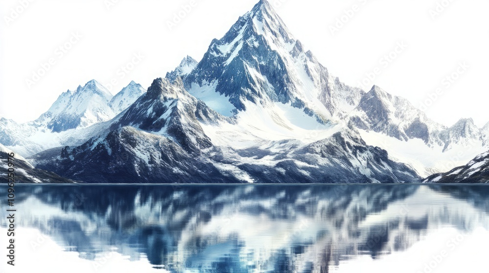 Majestic Snow-Capped Mountains Reflecting on a Serene Lake Majestic Snow-Capped Mountains Reflecting on a Serene Lake