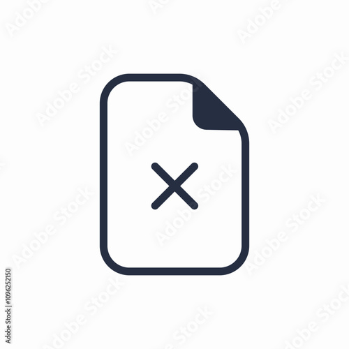 delete file stroke icon sign vector