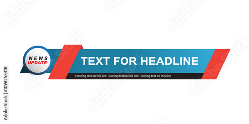 Blue Lower third template for TV banners, bars for live news and sport channels, streaming and broadcasting.