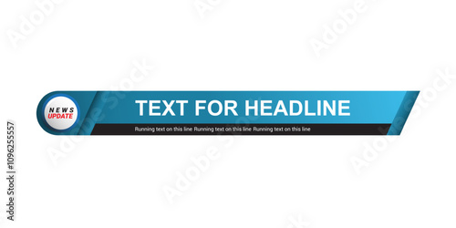 Blue Lower third template for TV banners, bars for live news and sport channels, streaming and broadcasting.