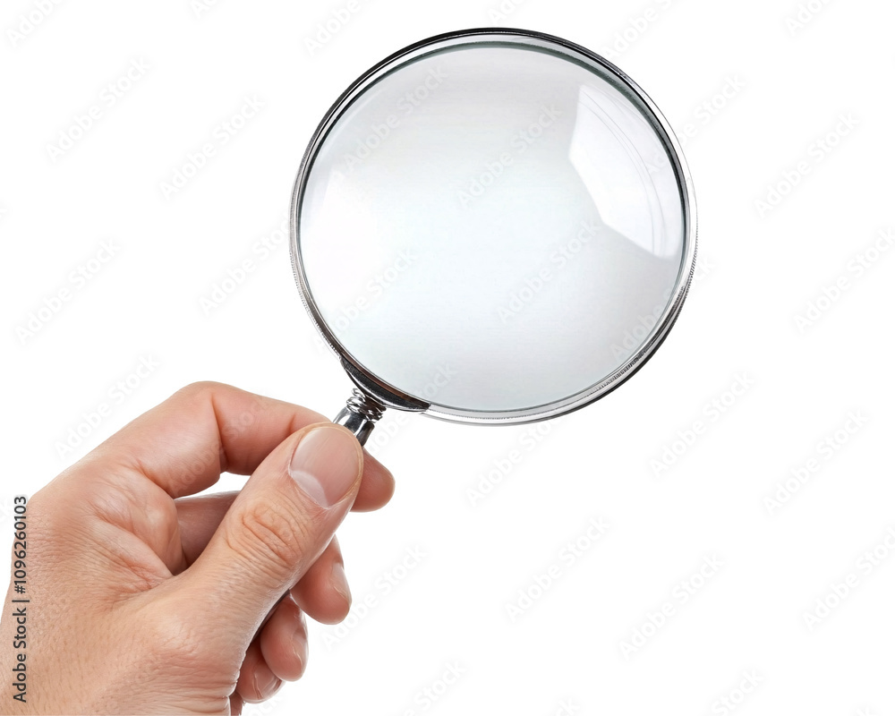 a hand holding a magnifying glass