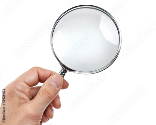 Obraz na płótnie a hand holding a magnifying glass w salonie