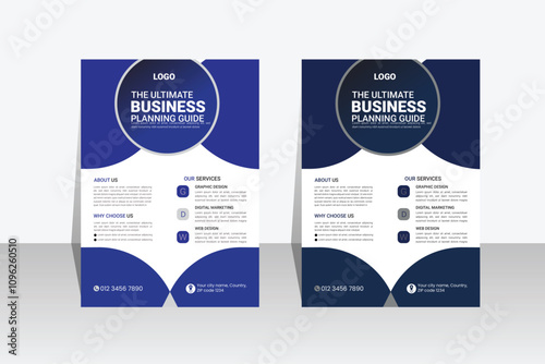 Modern Corporate professional business flyer vector template design set	