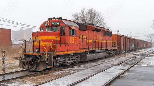 Wallpaper Mural Freight Train in Winter Wonderland Torontodigital.ca