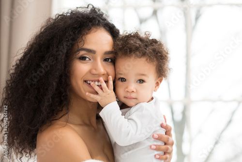 Love of a mother and child, baby. Family at home. Lifestyle