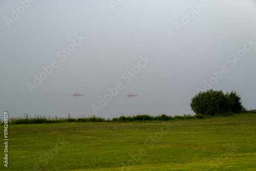 Kayaking in the fog