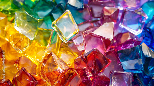 Shattered rainbow glass crystals for vibrant effect