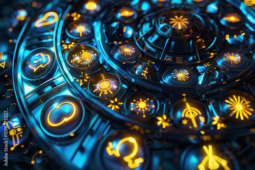 Wallpaper Mural Astrological composition with zodiac circle in signs and symbols Torontodigital.ca