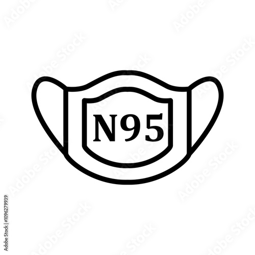 N95 mask Vector Icon