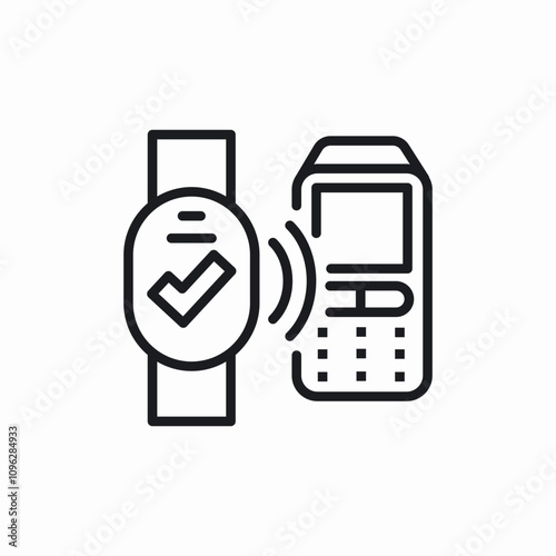 pay smart watch icon sign vector
