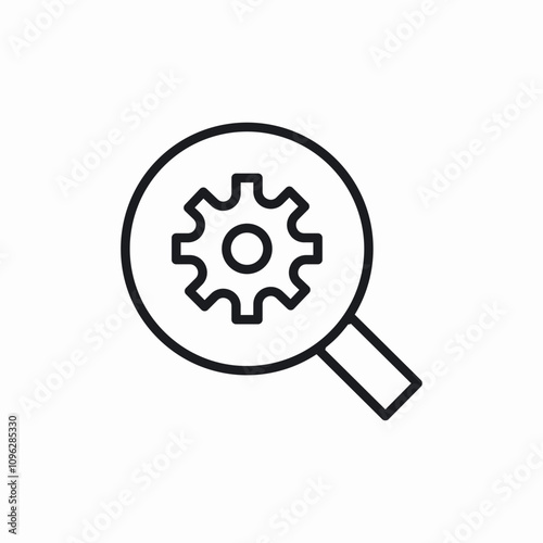 settings search icon sign vector
