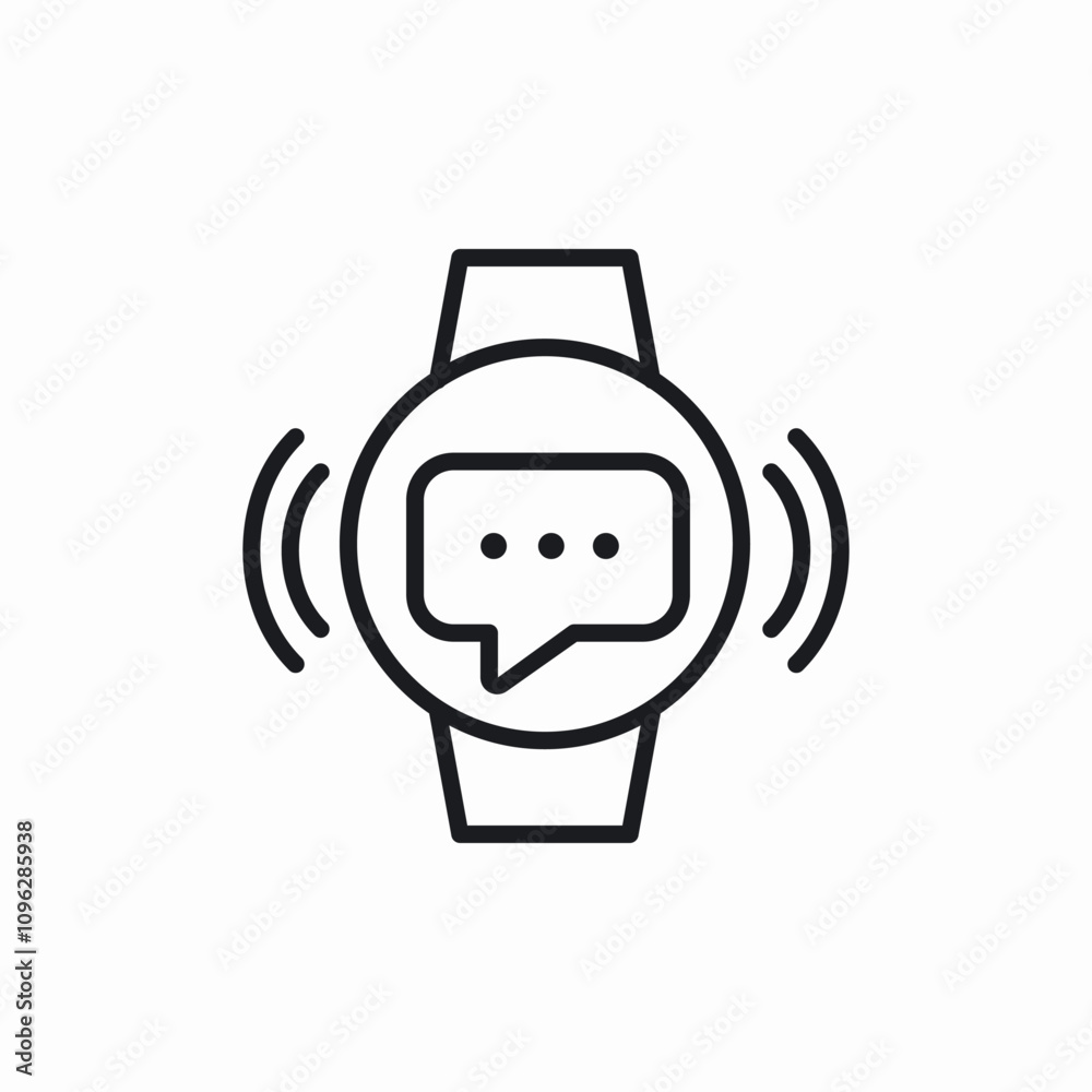 smart watch message icon sign vector smart watch message icon sign vector