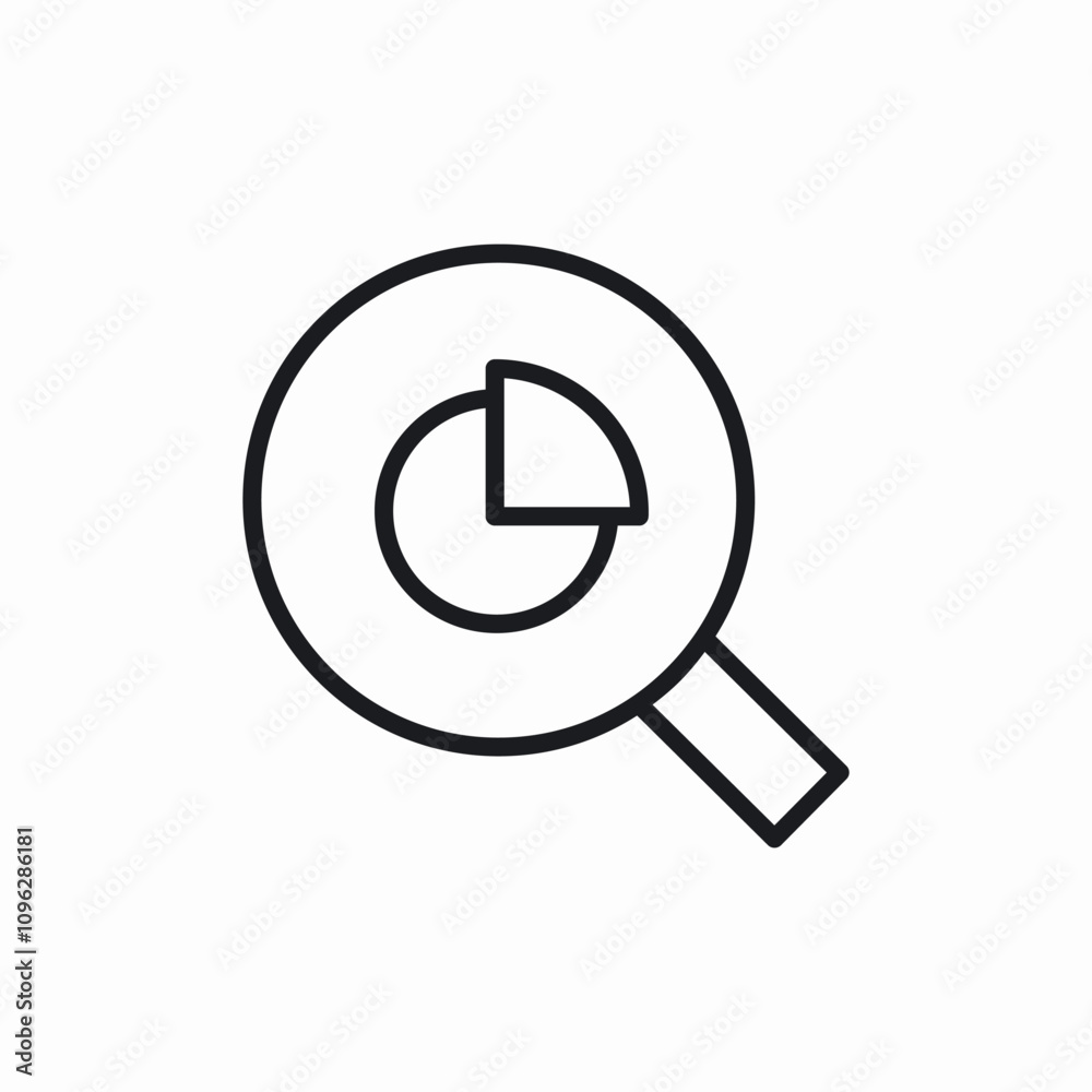 statistics search icon sign vector statistics search icon sign vector